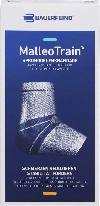 Bauerfeind MalleoTrain Sprunggelenkbandage rechts Größe 4 titan, 1 Stück