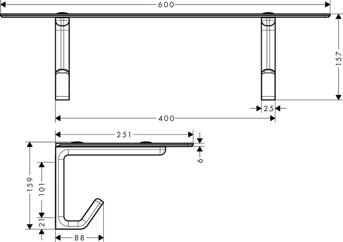 Hansgrohe AXOR Universal Softsquare Badetuchablage edelstahloptik