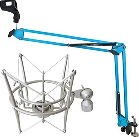 Keepdrum NB35 BL Tisch-Mikrofonarm blau mit MS089SV Spinne