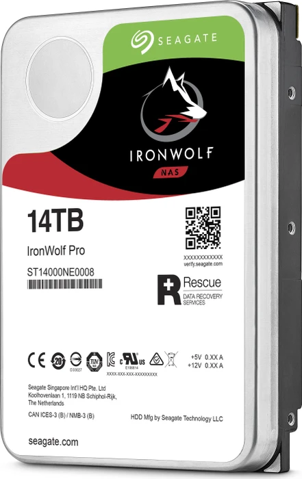Seagate IronWolf Pro NAS HDD +Rescue 14TB, 24/7, 512e / 3.5" / SATA 6Gb/s