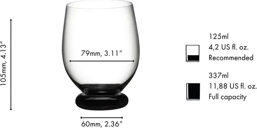 Riedel Fatto A Mano Trinkglas Becher Piccolo schwarz