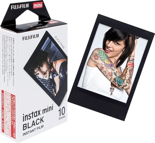 Fujifilm instax mini Sofortbildfilm Black Frame, 10 Aufnahmen