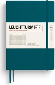 Leuchtturm1917 Medium Notizbuch, A5, kariert, Hardcover, pacific green, 126 Blatt