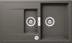 Schock Mono D-150 Unterbau Becken reversibel silverstone inkl. Schneidebrett