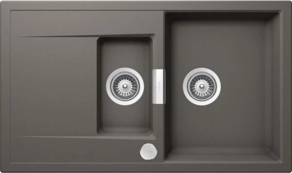 Schock Mono D-150 Unterbau Becken reversibel silverstone inkl. Schneidebrett