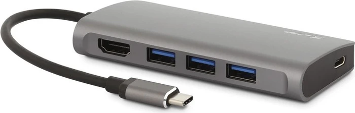 LMP USB-C Video Hub, 5-Port, USB-C 3.0 [Stecker], space gray