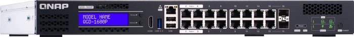 QNAP QGD-1600 Dual-System VM-Host & NAS Rackmount Gigabit Managed Switch, 16x RJ-45, 2x RJ-45/SFP, 370W PoE++