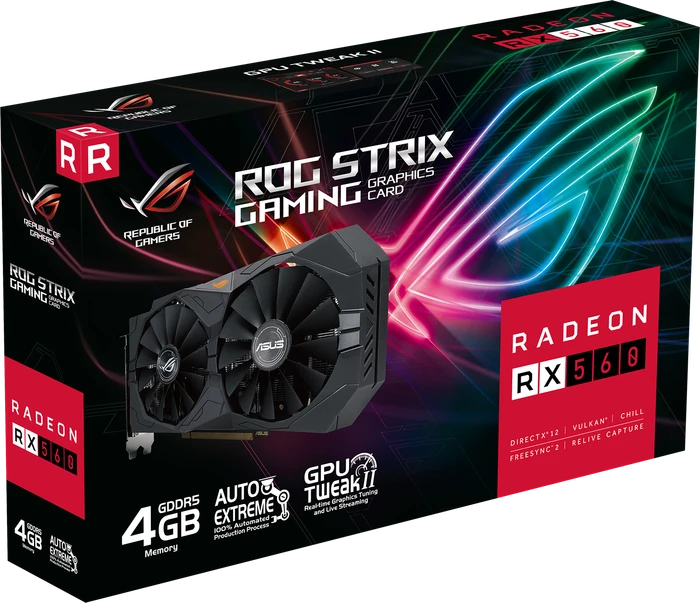 ASUS ROG Strix Radeon RX 560 V2, ROG-STRIX-RX560-4G-V2-GAMING, 4GB GDDR5, DVI, HDMI