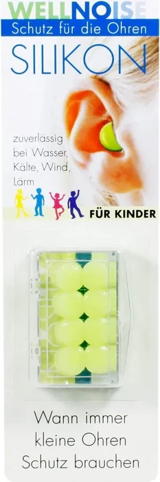 Wellneuss Wellnoise Kinder Ohrstopfen im Blister neongelb, 8 Stück