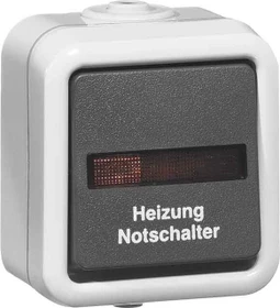 Peha IP54 Heizung-Notschalterr Aus 2polig, grau