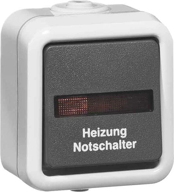 Peha IP54 Heizung-Notschalterr Aus 2polig, grau
