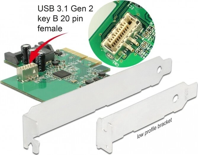 DeLOCK intern 20-Pin Key-B USB 3.1, PCIe 3.0 x4