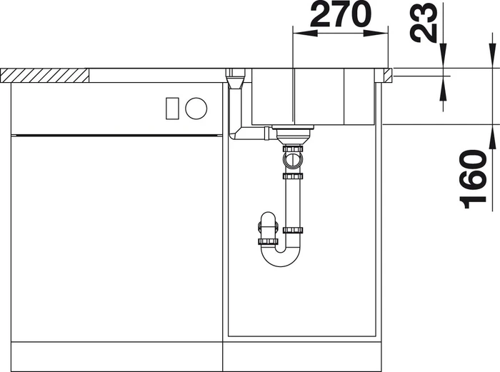 Blanco Lantos 45 S-IF Einbau Becken reversibel mit Ablauffernbedienung edelstahl