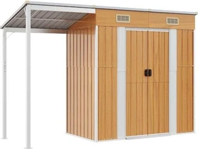 vidaXL Metall Gerätehaus 277x110.5cm hellbraun