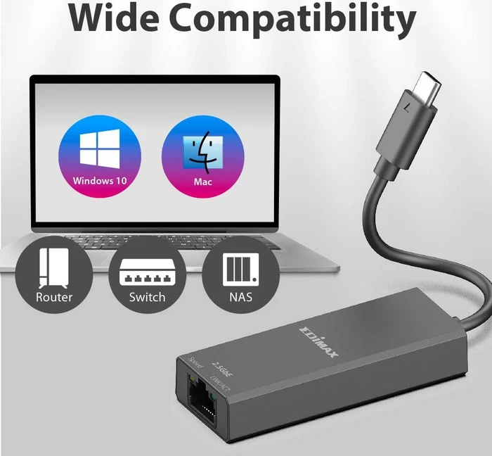 Edimax 2.5G LAN-Adapter, RJ-45, USB-C 3.0 [Stecker]