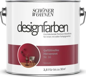 Schöner Wohnen Designfarben innen gefühlvolles herzensrotmatt, 2.5l