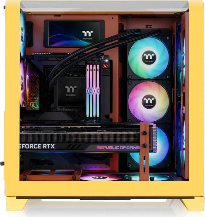 Thermaltake View 390 Air Butter Caramel, gelb, Glasfenster