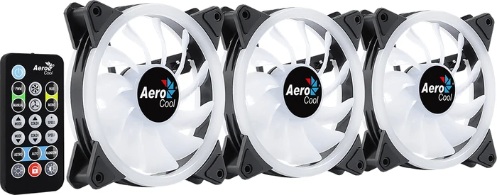 AeroCool Duo 12 Pro, LED-Steuerung, Fernbedienung, 120mm, 3er-Pack