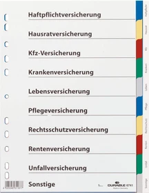 Durable Alphabetregister A4, 10er Teilung