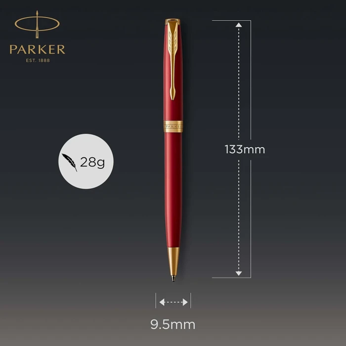 Parker Sonnet Intense Red Lacquer GT Kugelschreiber rot/gold trim, Geschenkbox