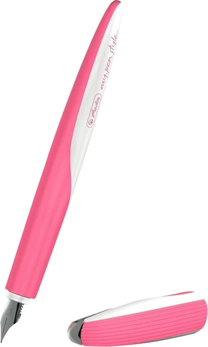 Herlitz my.pen style weiß/indonesia pink, rechte Hand/linke Hand, mittel, Folienbox