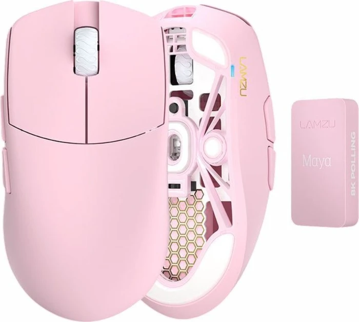 Lamzu MAYA Champion Edition 8K Wireless Gaming Mouse Light Pink, USB