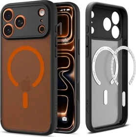 Spigen Ultra Hybrid (MagFit) für Apple iPhone 17 Pro Max frost black orange