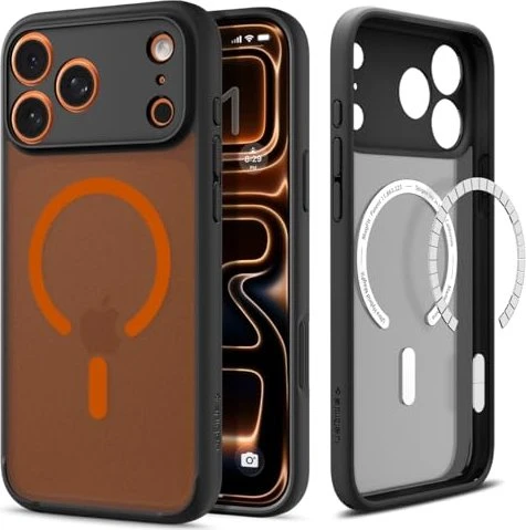 Spigen Ultra Hybrid (MagFit) für Apple iPhone 17 Pro Max frost black orange