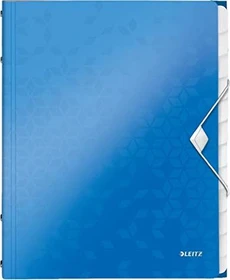 Leitz WOW Ordnungsmappe, 12 Fächer, A4, blau metallic