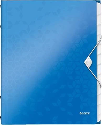 Leitz WOW Ordnungsmappe, 12 Fächer, A4, blau metallic