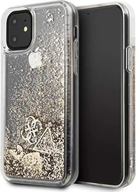 Guess Hard Cover Glitter Hearts für Apple iPhone 11 gold