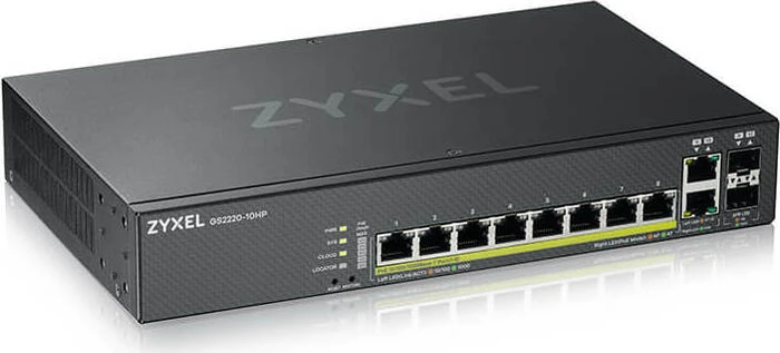 Zyxel GS2220 Desktop Gigabit Managed Switch, 8x RJ-45, 2x RJ-45/SFP, 180W PoE+