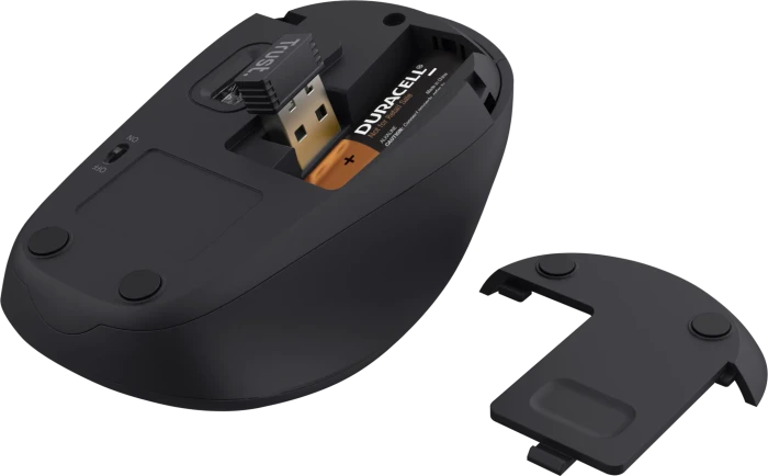 Trust Yvi+ Silent Wireless Compact Mouse schwarz, Clevergreen, USB