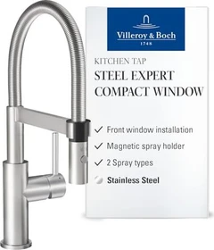 Villeroy & Boch Steel Expert Compact Window Küchenarmatur aus Edelstahl edelstahl massiv