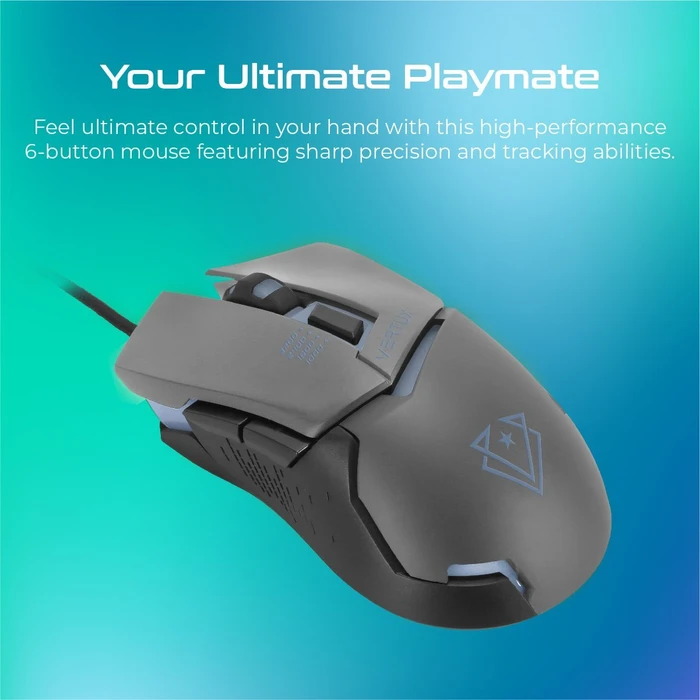Vertux Dominator Ergonomic Gaming Mouse, grau, USB