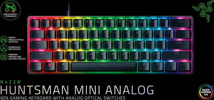 Razer Huntsman Mini Analog Switches, Razer Analog Optical Switch, USB, DE