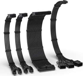 EZDIY-FAB 12VHPWR Cable Kit, 1x 24-Pin, 2x 4/8-Pin ATX, 1x 12VHPWR/3x 8-Pin PCIe, 16AWG, schwarz