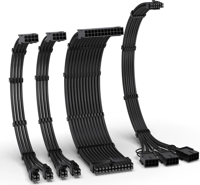 EZDIY-FAB 12VHPWR Cable Kit, 1x 24-Pin, 2x 4/8-Pin ATX, 1x 12VHPWR/3x 8-Pin PCIe, 16AWG, schwarz