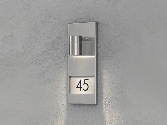 Konstsmide Modena GU10 35W 16cm Hausnummernleuchte 1-flammig edelstahl