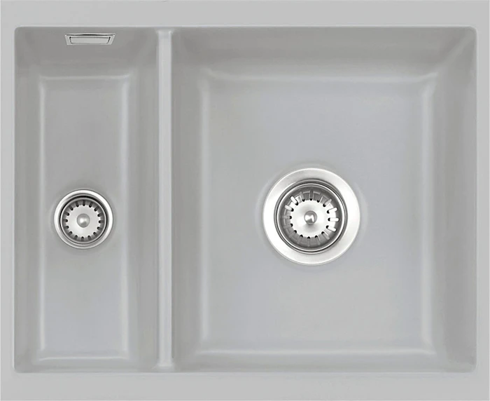 systemceram Mera 60 U/g Unterbau Becken rechts mit Ablauffernbedienung titan