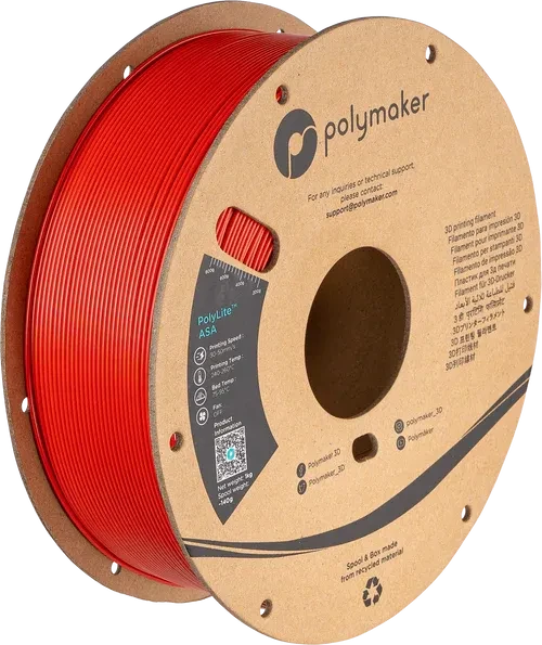 Polymaker PolyLite ASA, rot, Spule, 1.75mm, 1.00kg