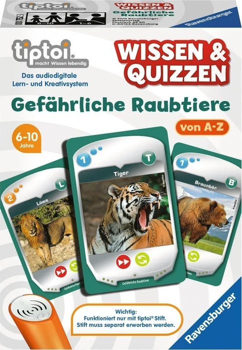 Ravensburger tiptoi Spiel: Wissen & Quizzen: Gefährliche Raubtiere