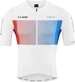 Cube Teamline Trikot kurzarm weiß/blau/rot (Herren)