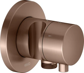 Keuco IXMO 59549 Comfort 3-Wege Ab- und Umstellventil mit Schlauchanschluss und Brausehalter rund rotgold gebürstet