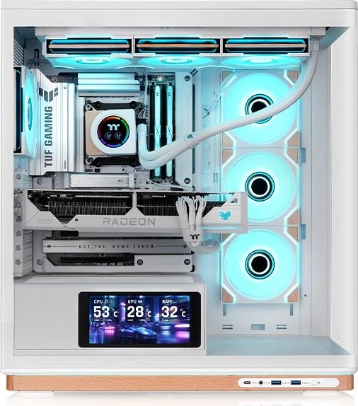 Thermaltake Stage 500 TG ARGB Snow, Glasfenster