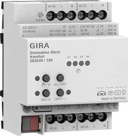 Gira KNX Dimmaktor Komfort 4-fach, 4TE REG, Dimmaktor (2025 00)