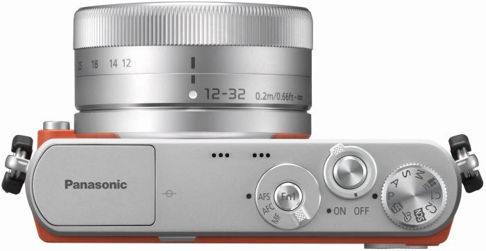 Panasonic Lumix DMC-GM1 orange mit Objektiv Lumix G Vario 12-32mm 3.5-5.6 ASPH OIS