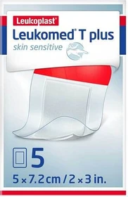 BSN medical Leukomed T Plus skin sensitive Pflaster steril transparent, 5 x 7.2cm, 5 Stück