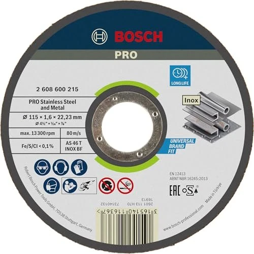 Bosch Professional AS46TBF Expert for Inox Trennscheibe, 115x1.6x22.23mm, 1 Stück