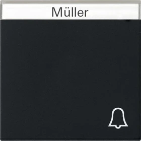 Gira System 55 Wippe mit Symbol Klingel und Beschriftungsfeld, schwarz matt